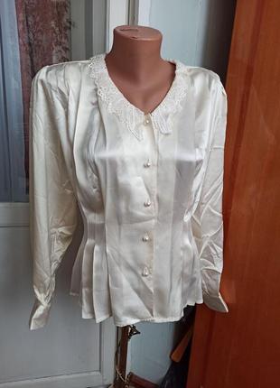 Эксклюзивная винтажная шелковая блуза 100% шелк винтаж2 фото