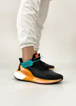 Отличные мужские кроссовки adidas alphaboost чёрные6 фото