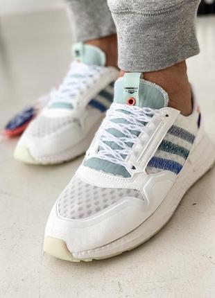 Шикарные мужские кроссовки adidas zx500 rm белые5 фото