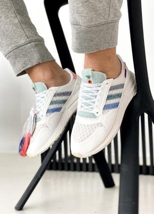 Шикарные мужские кроссовки adidas zx500 rm белые