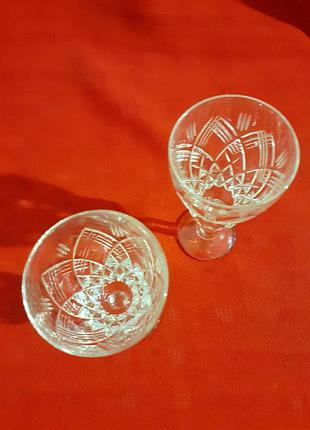 Набор хрустальных рюмок(2 шт)винтаж