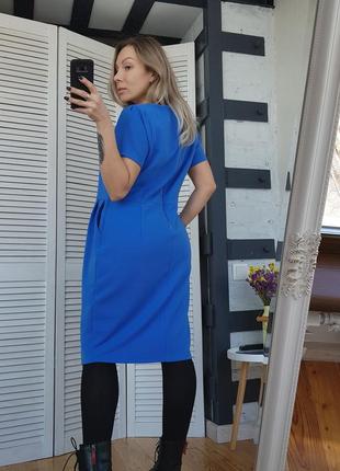 Синее платье строгого силуэта plus size 3
