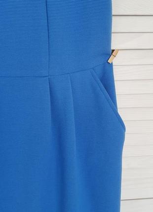 Синее платье строгого силуэта plus size 7