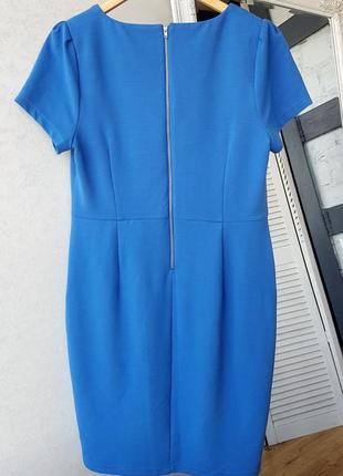 Синее платье строгого силуэта plus size10 фото