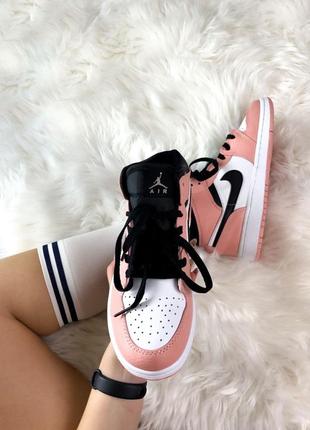 Nike air jordan 1 retro mid pink🆕шикарні кросівки найк🆕купити накладений платіж5 фото