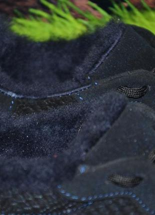 Ботинки кожаные (замша) на цигейке а1 темно синие размер 374 фото