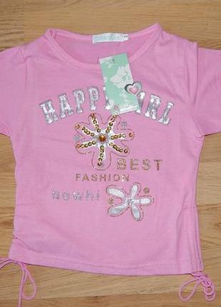 Яркие футболки для девочек рост 98-134