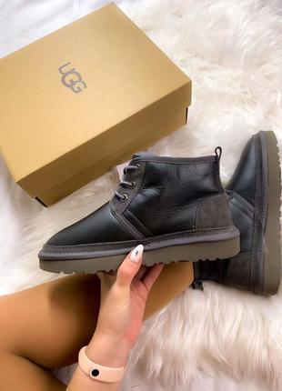 Ugg neumel grey leather🆕 шикарные угги 🆕 купить наложенный платёж3 фото