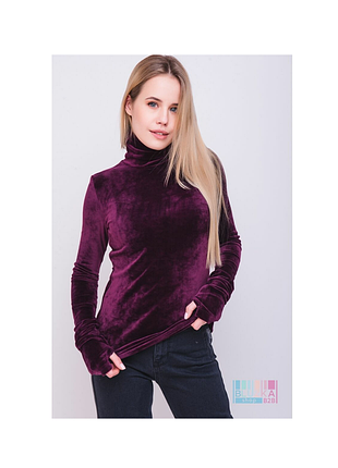 Водолазка фіолет махрова тканина з горлом