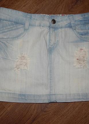 Джинсовая мини юбка на худенькую девочку