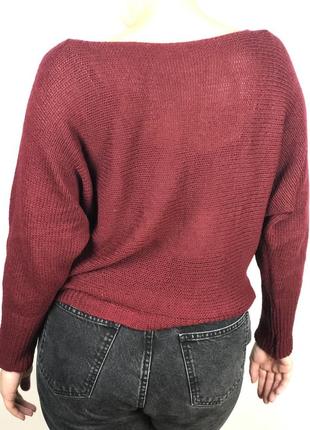 Базовая кофта свитер бордового цвета3 фото