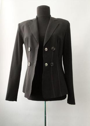 Елегантний піджак c шовкової окантовкою, преміум бренду marc cain, німеччина3 фото