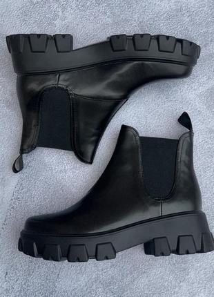 Черевики prada chelsea black прада челсі черевики жіночі5 фото