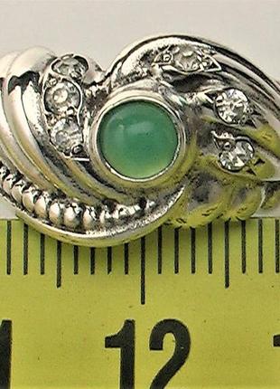 Кільце перстень срібло срср 925 проба 4,26 грама розмір 17,5 камінь хризопраз5 фото