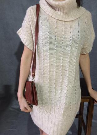 Тёплое вязанное платье свитер 7