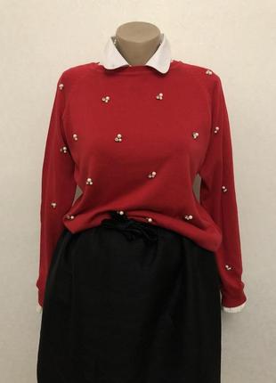 Червоний светр,джемпер,кофта,реглан,defacto studio,10 фото