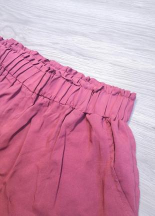 Натуральные лёгкие темно розовые шорты4 фото