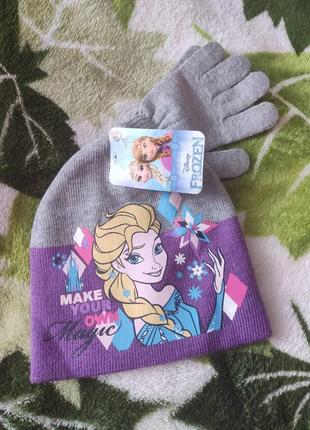 Набор шапка и рукавички эльза дисней