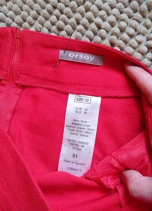 Очень красивая и качественная мини-юбка красная высокая посадка размер 38-40 m orsay7 фото