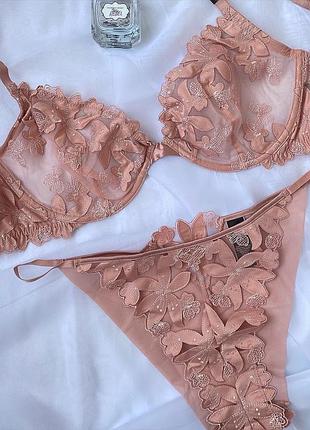Luxe lingerie шикарний комплект ліф бюст бра і трусики від victoria's secret