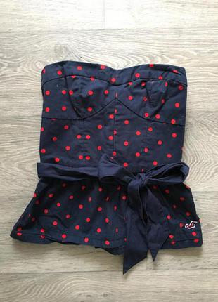 Топ блуза майка hollister с открытыми плечами и пояском