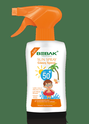Сонцезахисний спрей для дітей з spf 50+ bebak, 175 мл