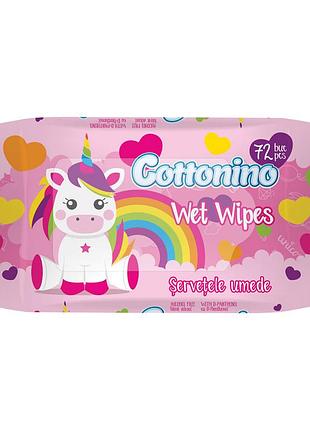 Дитячі вологі серветки для дівчаток cottonino, 72 шт.