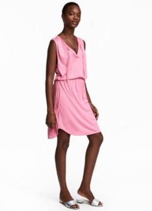 Платье плаття h&m рожеве розовое средней длины легкое летнее