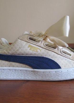 Кроссовки puma basket heart denim oatmeal twilight blue7 фото