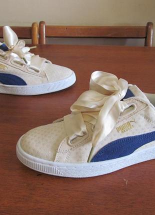 Кроссовки puma basket heart denim oatmeal twilight blue9 фото