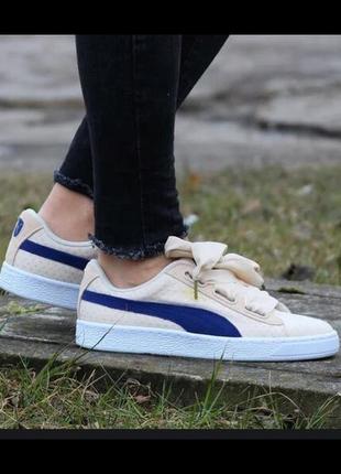 Кросівки puma basket heart denim oatmeal twilight blue