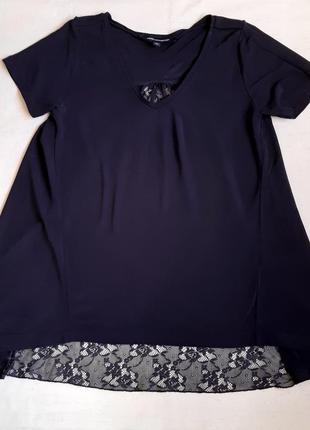 Нарядная черно синяя креп шифоновая блуза "french connection" англия размер xs3 фото