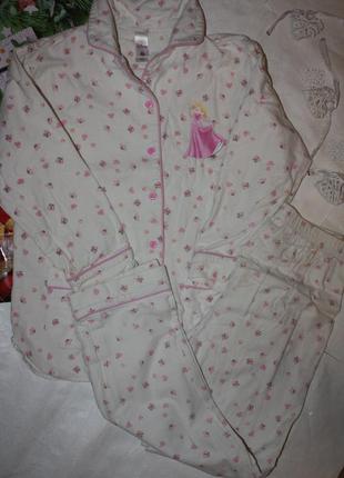 Байковая милая пижама ф.disney 7/8 лет,р-128  в отличном состояни