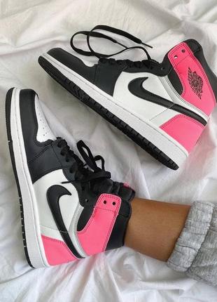 Nike air jordan🆕шикарные женские кроссовки🆕белые с розовым кожаные найк🆕жіночі кросівки🆕
