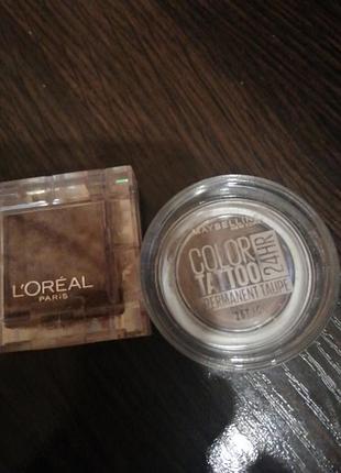 Тени l'oreal и maybelline