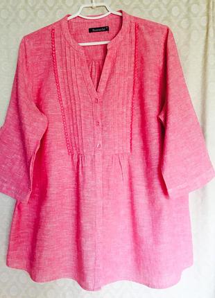 Лляна сорочка рожева