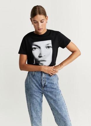 Футболка чорна манго ( кейт мосс)3 фото