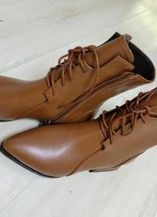 Женские осенние ботинки martin , кожаные ботинки  на толстом каблуке5 фото