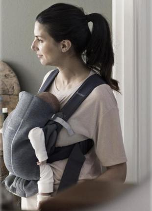 Рюкзак-кенгуру слинг  babybjorn baby carrier mini, серый3 фото