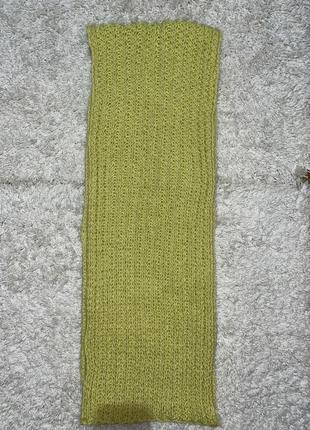 Салатовий,зелений шарф хомут велика в'язка3 фото