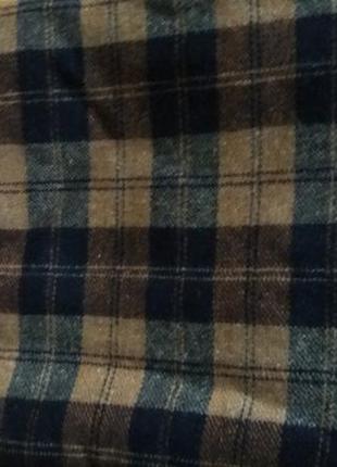 Відріз шматок вовняної тканини в клітку драп коричнева синя зелена бежева.