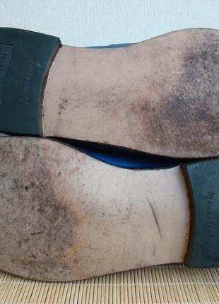 Вінтажні баварські (bavarian) туфлі (сині)/натуральна шкіра7 фото