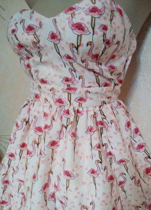 Платье в фламинго miso р.xs-s4 фото