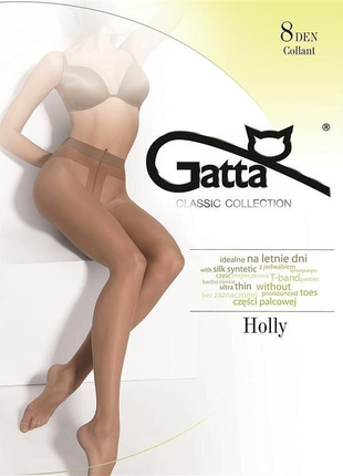 Ультратонкие колготки 8 den р. 2-s, 4-l gatta holly grafit