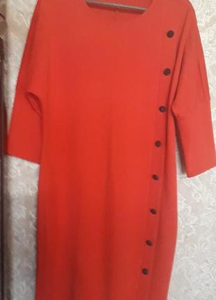 Снижка стильное красное платье ( коралл)