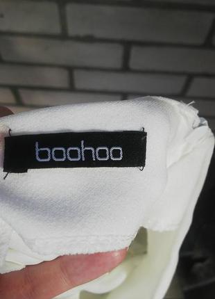 Красивые белые шорты с черным кружевом(гипюром)по низу, boohoo5 фото