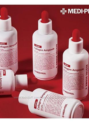 Антивікова сироватка для звуження пор medi-peel red lacto collagen ampoule2 фото