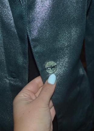 Костюм с напылением металлик! пиджак+брюки роскошный изумрудный10 фото