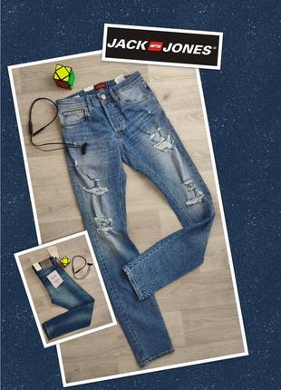 Чоловічі джинси slim fit, слім фіт від бренду jack&jones, розмір w28 l32 (44-46)