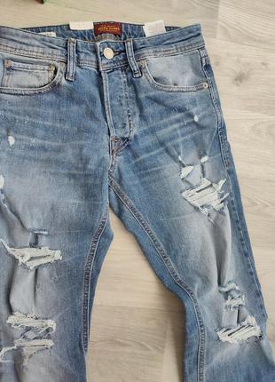 Мужские джинсы  slim fit, слим фит от бренда jack&jones, размер  w28 l32 (44-46)4 фото